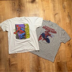 Pair Of 2! Men’s Pre Shrunk Spider Man T-Shirts M/L Lot Of 2 Bundle M/L Dadcore